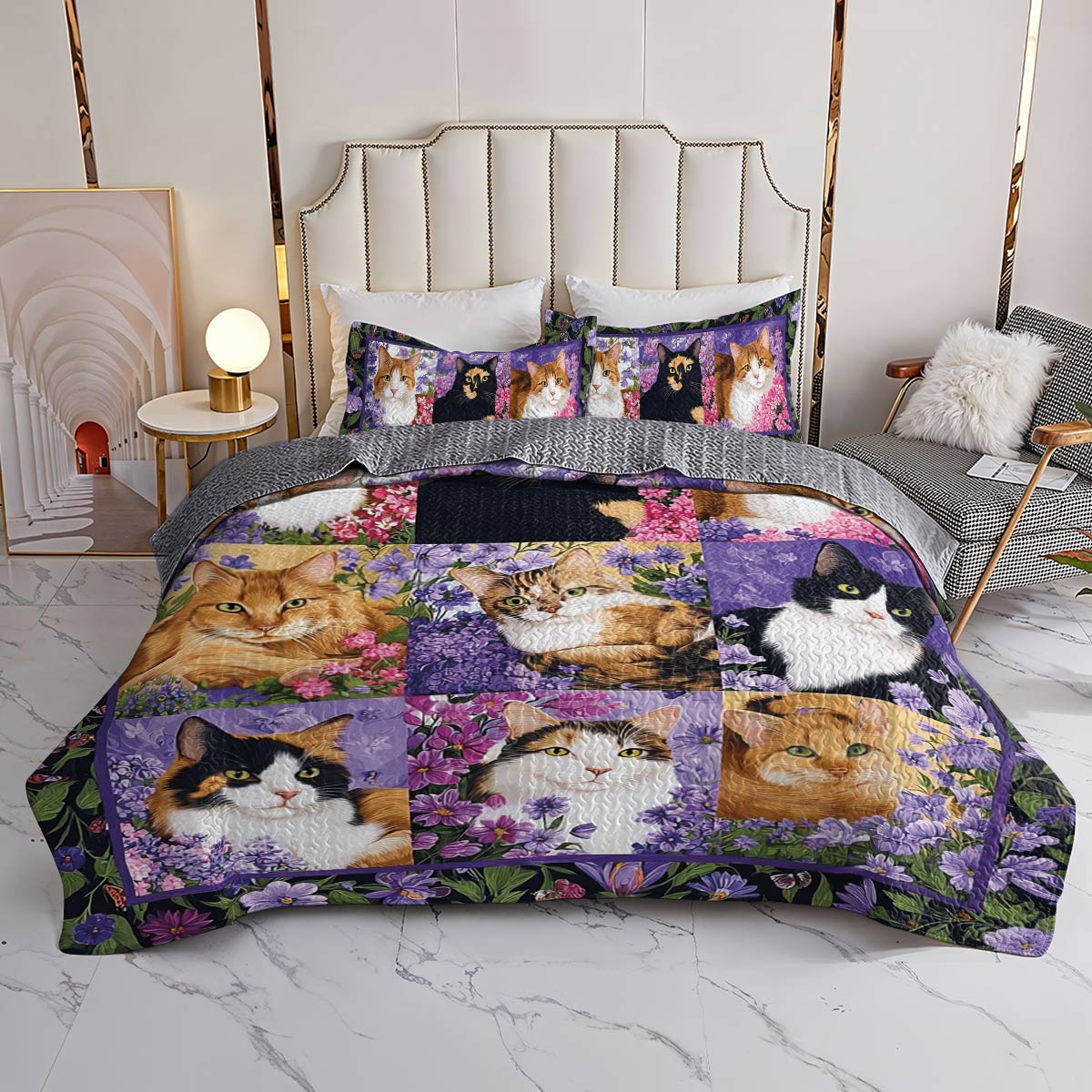 Lorva All Season Quilt 3-Piece Set Botanical Whiskers