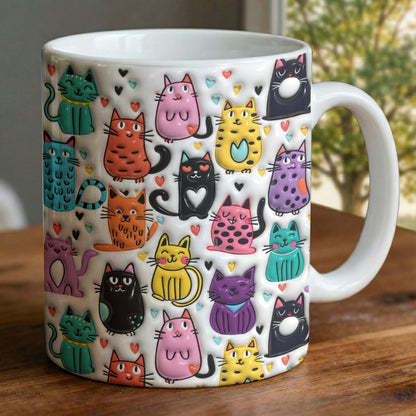 Lorva Mug Lovely Cute Colorful Cats