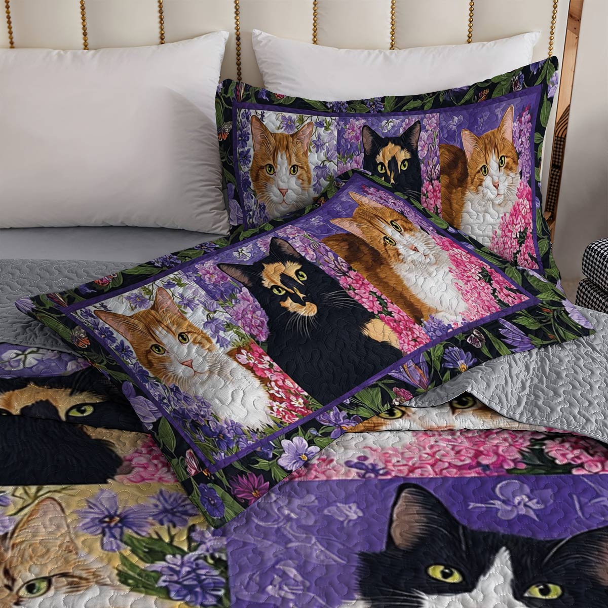Lorva All Season Quilt 3-Piece Set Botanical Whiskers