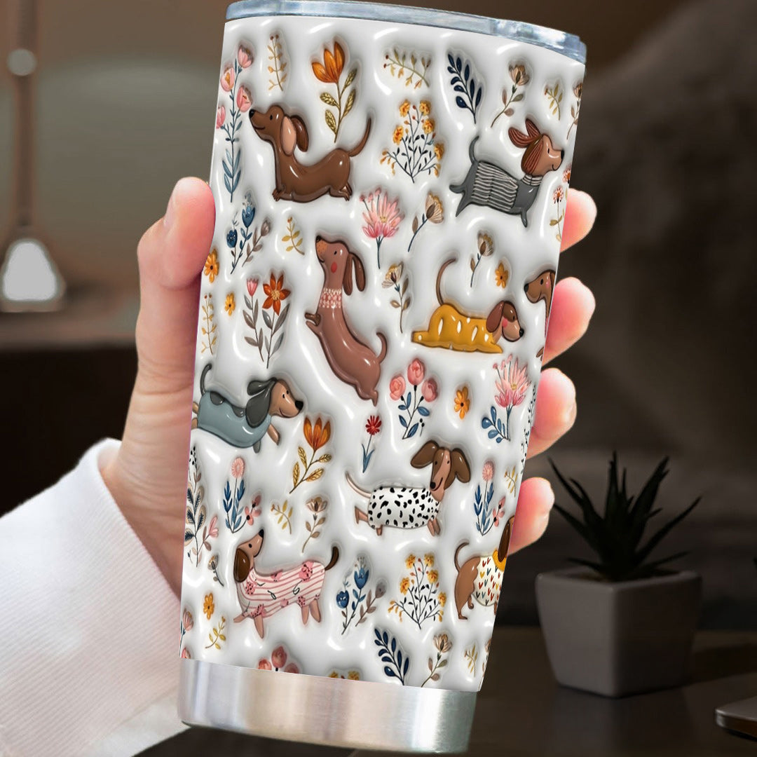 Lorva Dachshund 20Oz Tumbler Cute Field Flowers