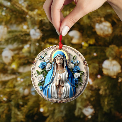 Lorva 2D Acrylic Ornament Charming Virgin Mary Roses