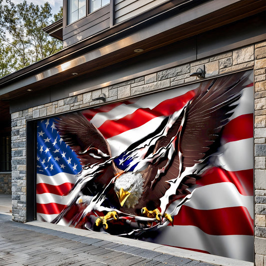 Lorva Garage Door Banner Decoration 250th Anniversary Eagle Breaks Through