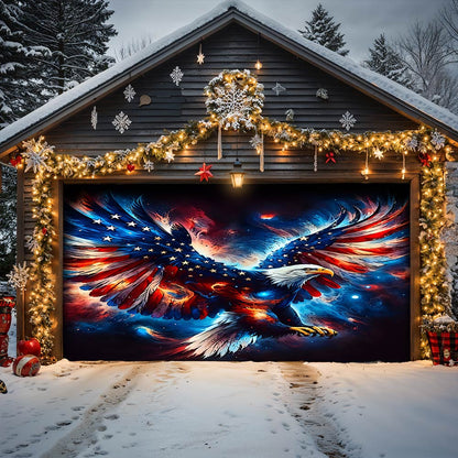 Lorva Patriotic Garage Door Banner Decoration Majestic Eagle