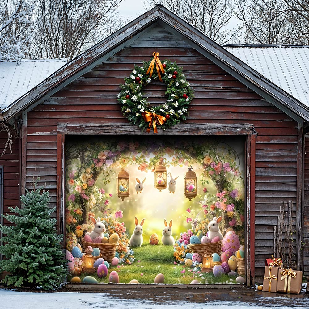Lorva Garage Door Banner Decoration Happy Easter