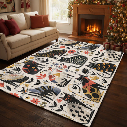 Lorva Area Rug Whimsical Cats