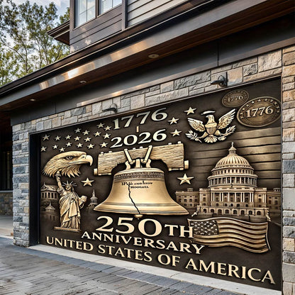 Lorva Patriotic Garage Door Banner Decoration Liberty
