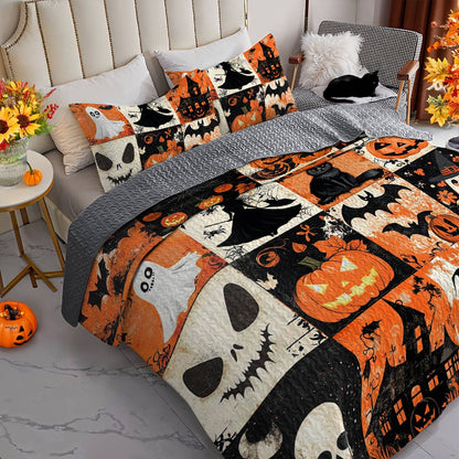 Lorva All Season Quilt 3-Piece Set Happy Halloween