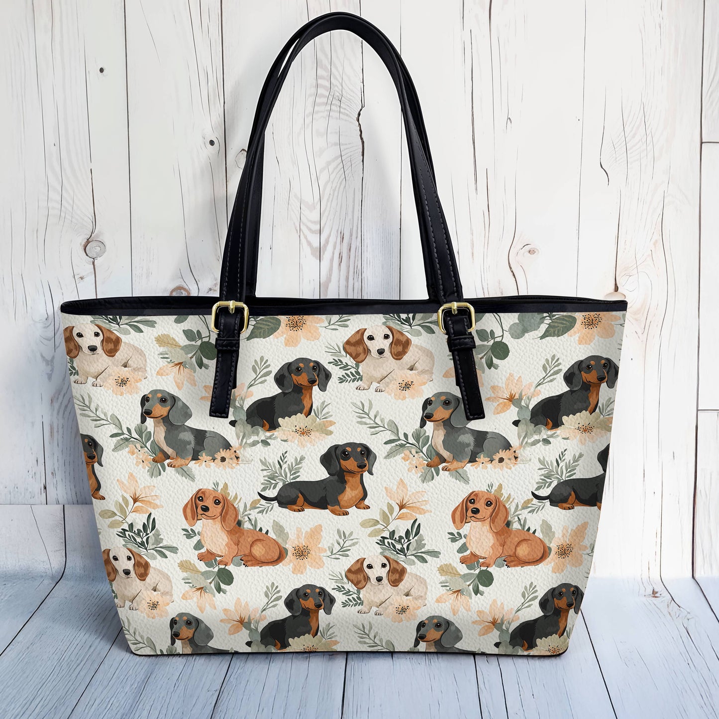 Lorva Leather Tote Bag Muted Meadows