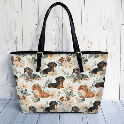 Lorva Leather Tote Bag Muted Meadows