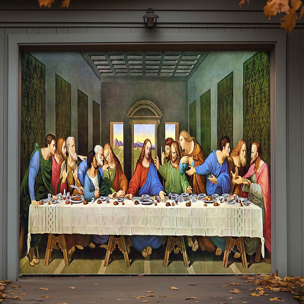 Lorva Garage Door Banner Decoration The Last Supper