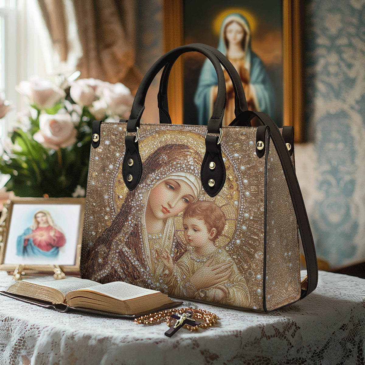 Lorva Personalized Leather Bag Holy Family