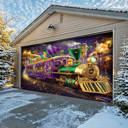 Lorva Garage Door Banner Decoration Majestic Mardi Gras Train