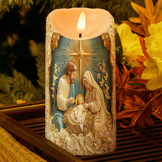 Lorva Nativity LED Candle Faith & Grace