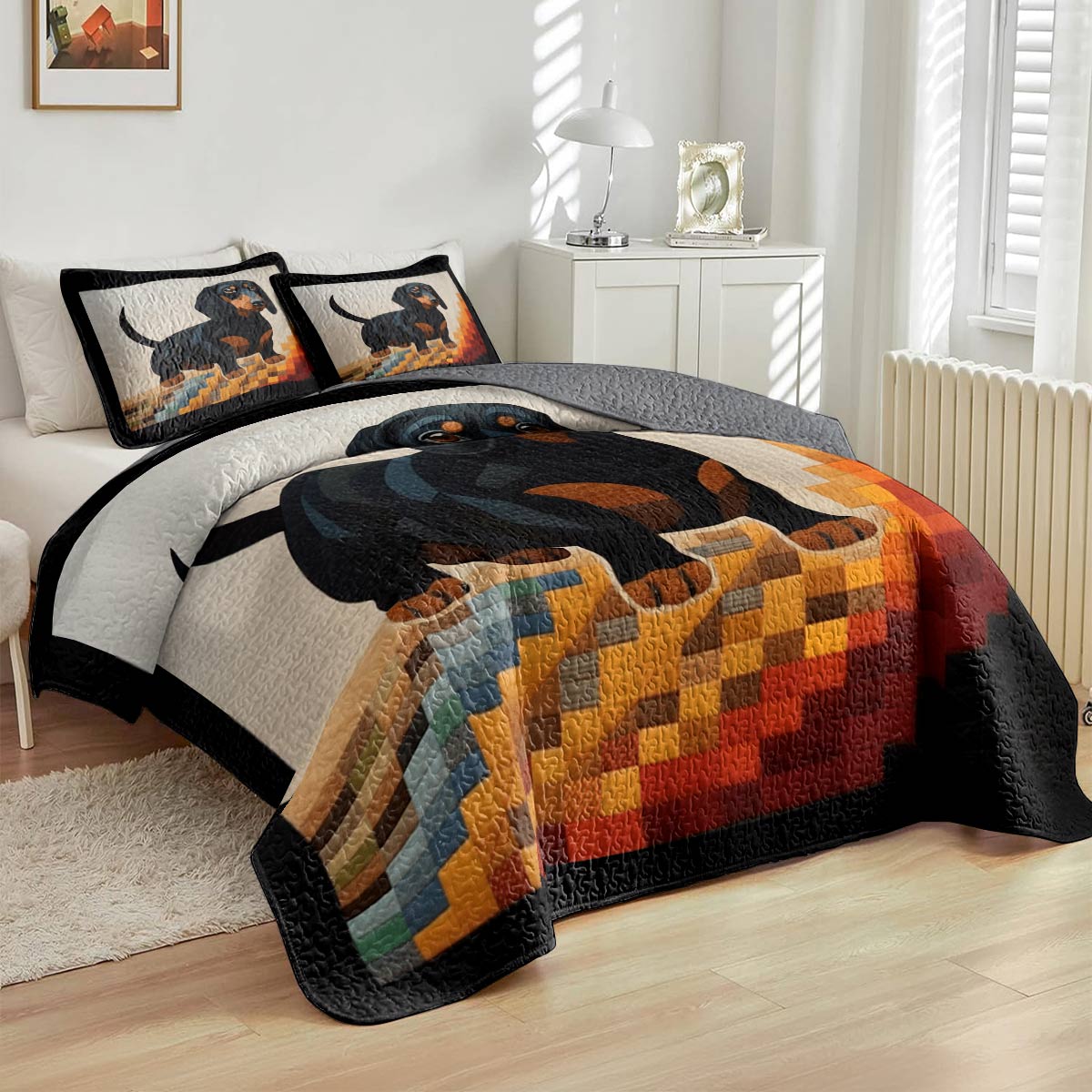 Lorva All Season Quilt 3-Piece Set Majestic Dachshund