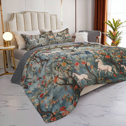 Lorva Horse All Season Quilt 3-Piece Set Peace Love