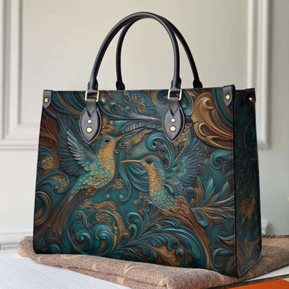 Lorva Hummingbird Leather Bag Garden Serenade