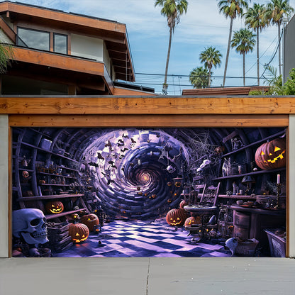 Lorva Halloween Garage Door Banner Decoration Pumpkin House