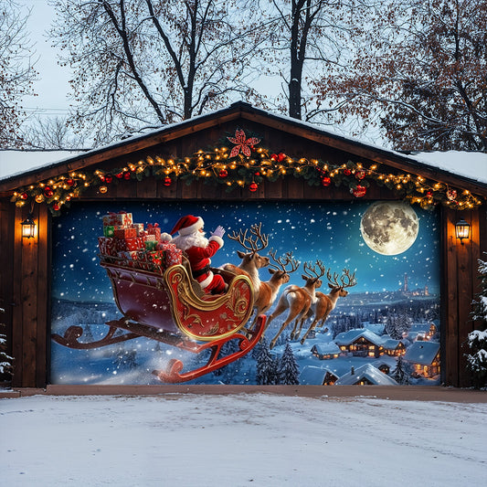 Lorva Christmas Garage Door Banner Decoration Santa’s Holiday Express