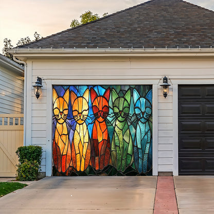 Lorva Cat Garage Door Banner Decoration Welcome