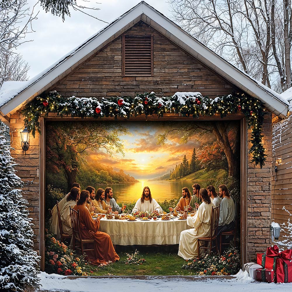 Lorva Garage Door Banner Decoration The Last Supper