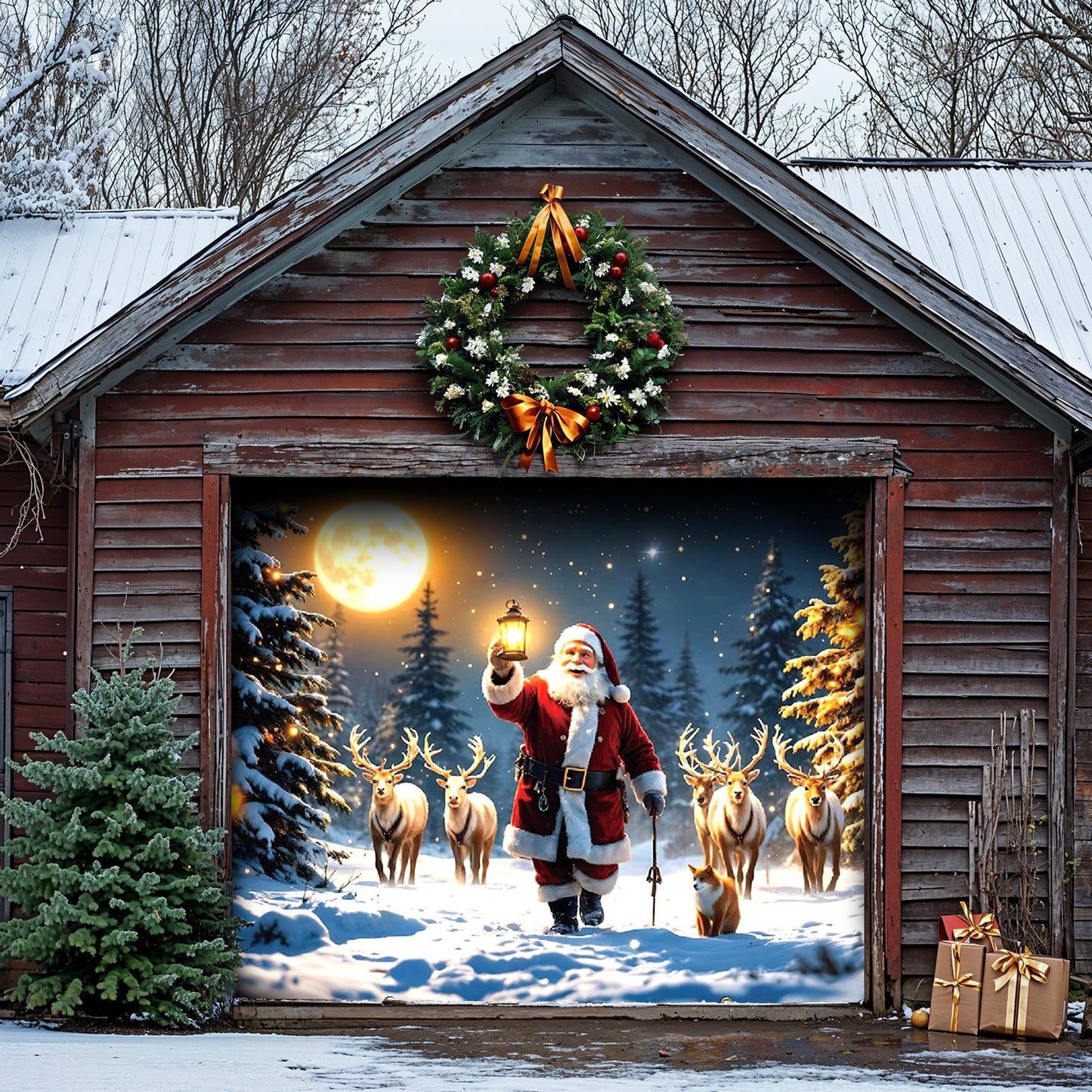 Lorva Christmas Garage Door Banner Decoration Christmas Delight