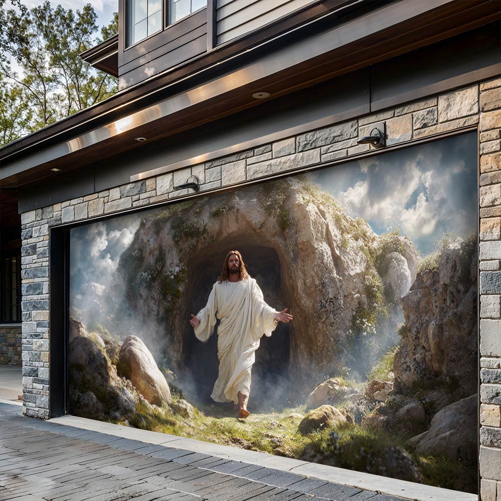 Lorva Garage Door Banner Decoration The Risen King