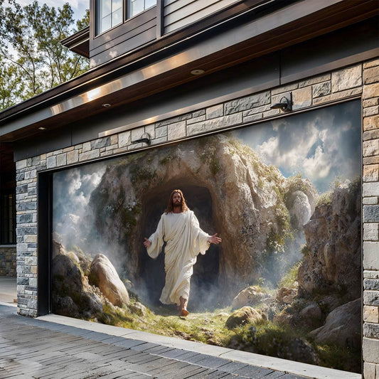 Lorva Garage Door Banner Decoration The Risen King