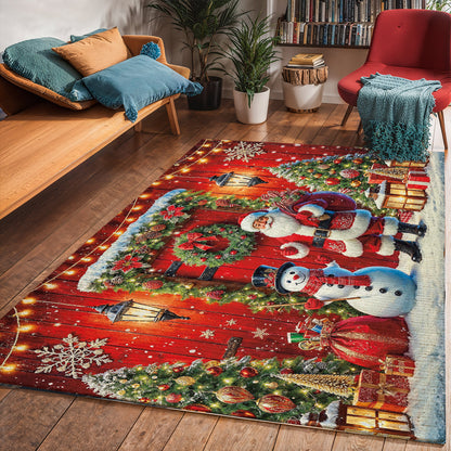 Lorva Christmas Area Rug Happy Snowman