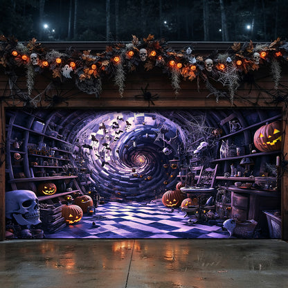 Lorva Halloween Garage Door Banner Decoration Pumpkin House
