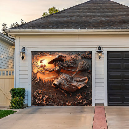 Lorva Witch Garage Door Banner Decoration Halloween Moonflower Witches