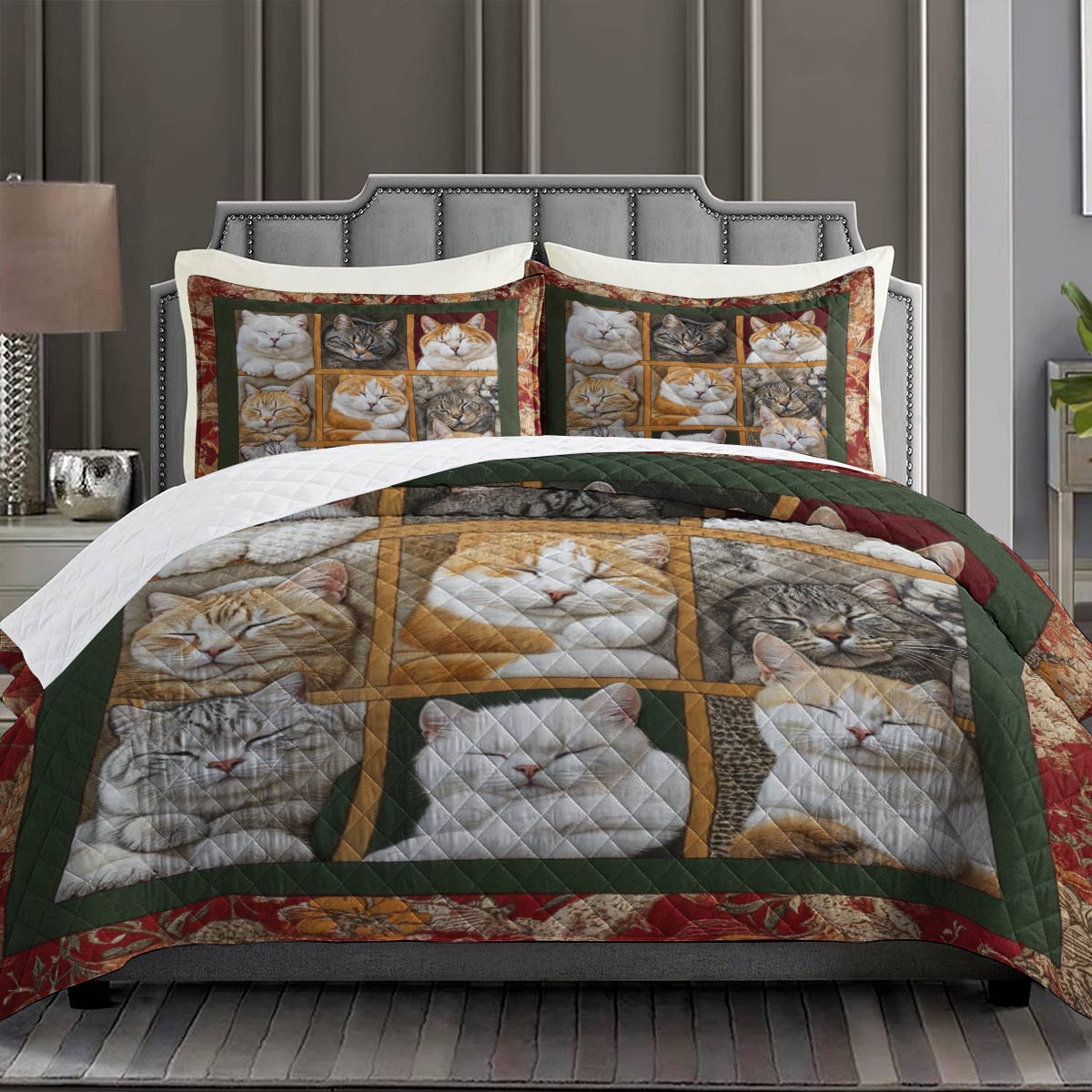 Lorva Quilt Set Dreaming Cats