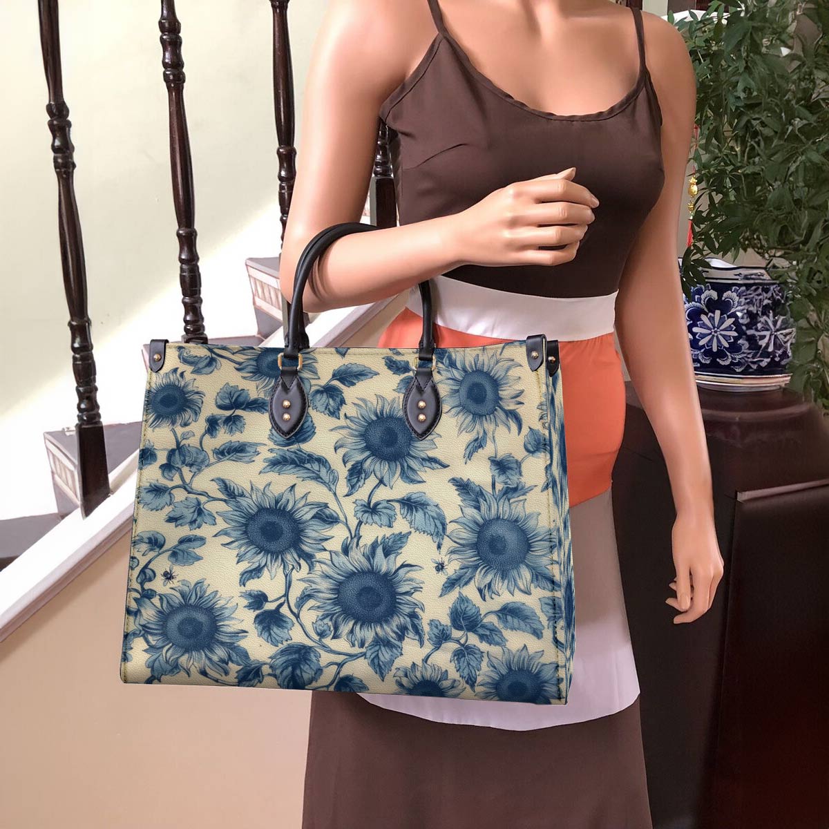 Lorva Sunflower Leather Bag Azure Grace