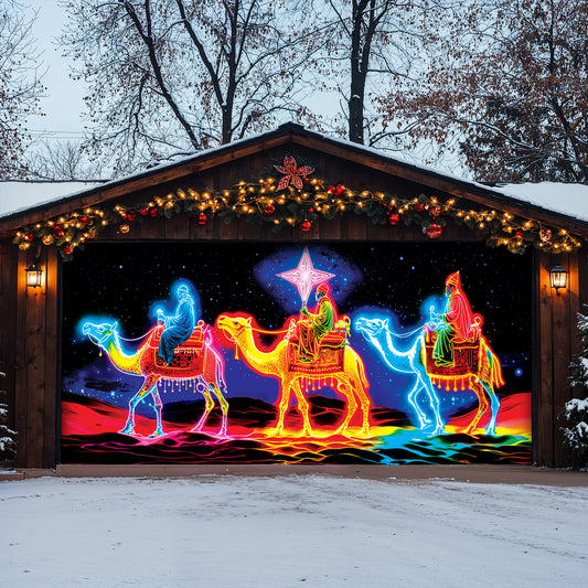 Lorva Christmas Garage Door Banner Decoration Radiant Epiphany