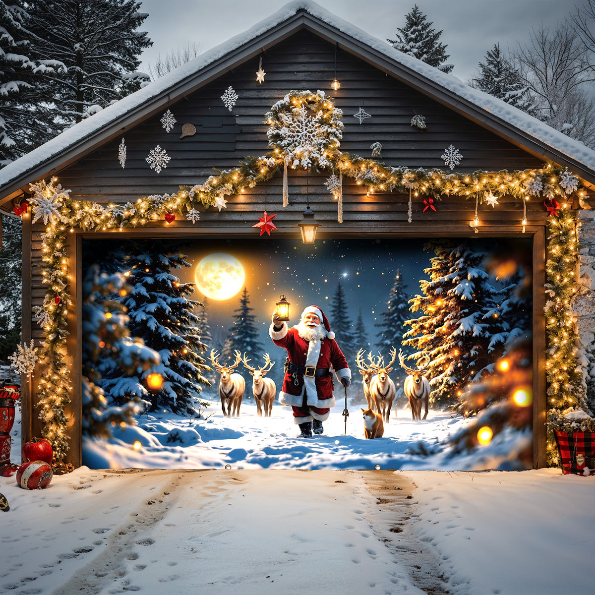Lorva Christmas Garage Door Banner Decoration Christmas Delight