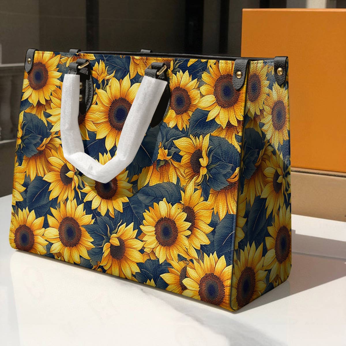 Lorva Sunflower Leather Bag Harvest Glow