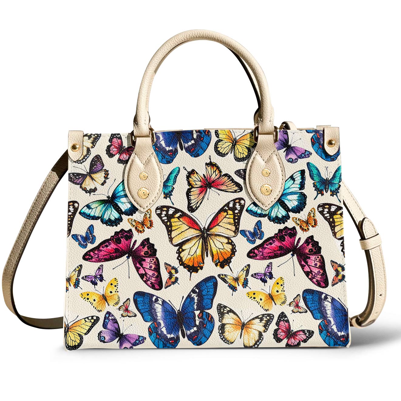 Lorva Leather Bag Colorful Butterflies