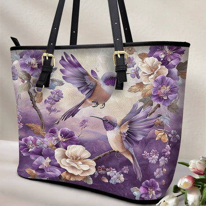 Lorva Hummingbird Leather Tote Bag Wings of Serenity