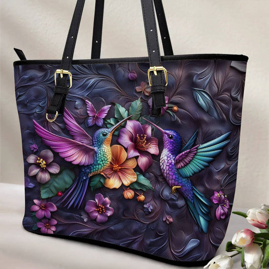Lorva Hummingbird Leather Tote Bag Hummingbird Harmony