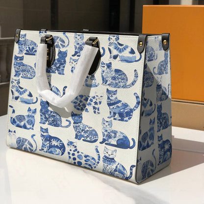 Lorva Leather Bag Cat Cerulean Catscape