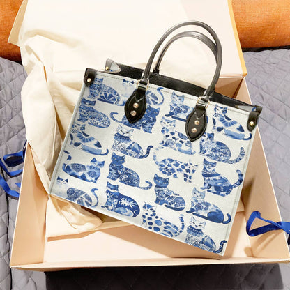 Lorva Leather Bag Cat Cerulean Catscape