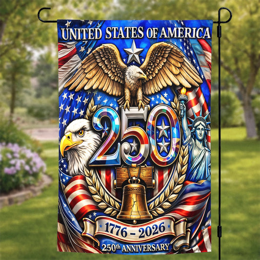 Lorva Garden Flag America 250th Anniversary