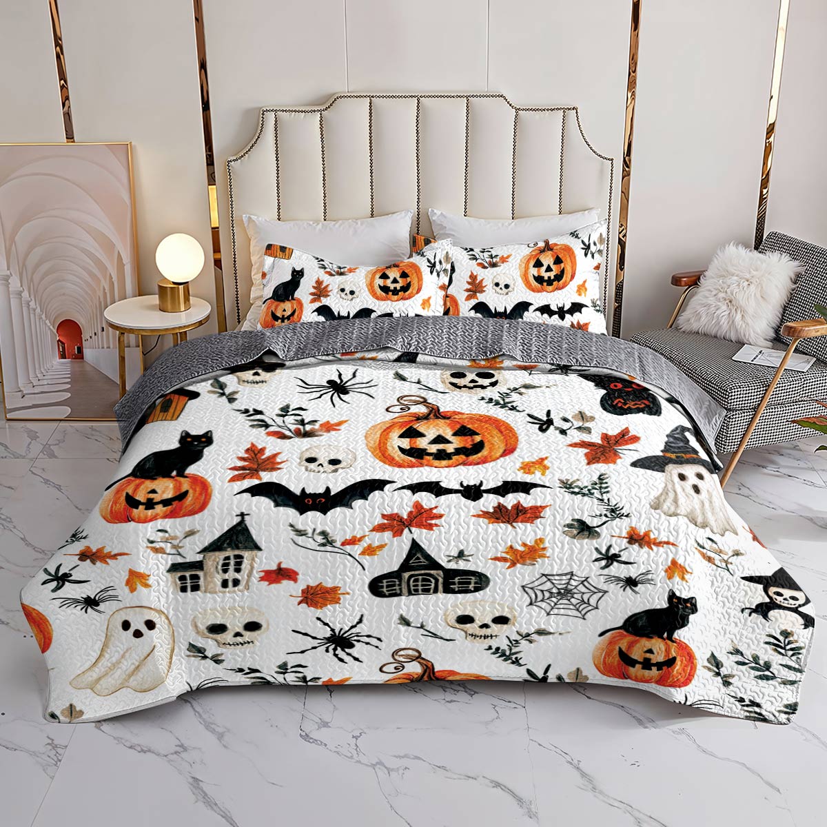 Halloween Lorva All Season Quilt 3-Piece Set Autumn Spells & Pumpkins
