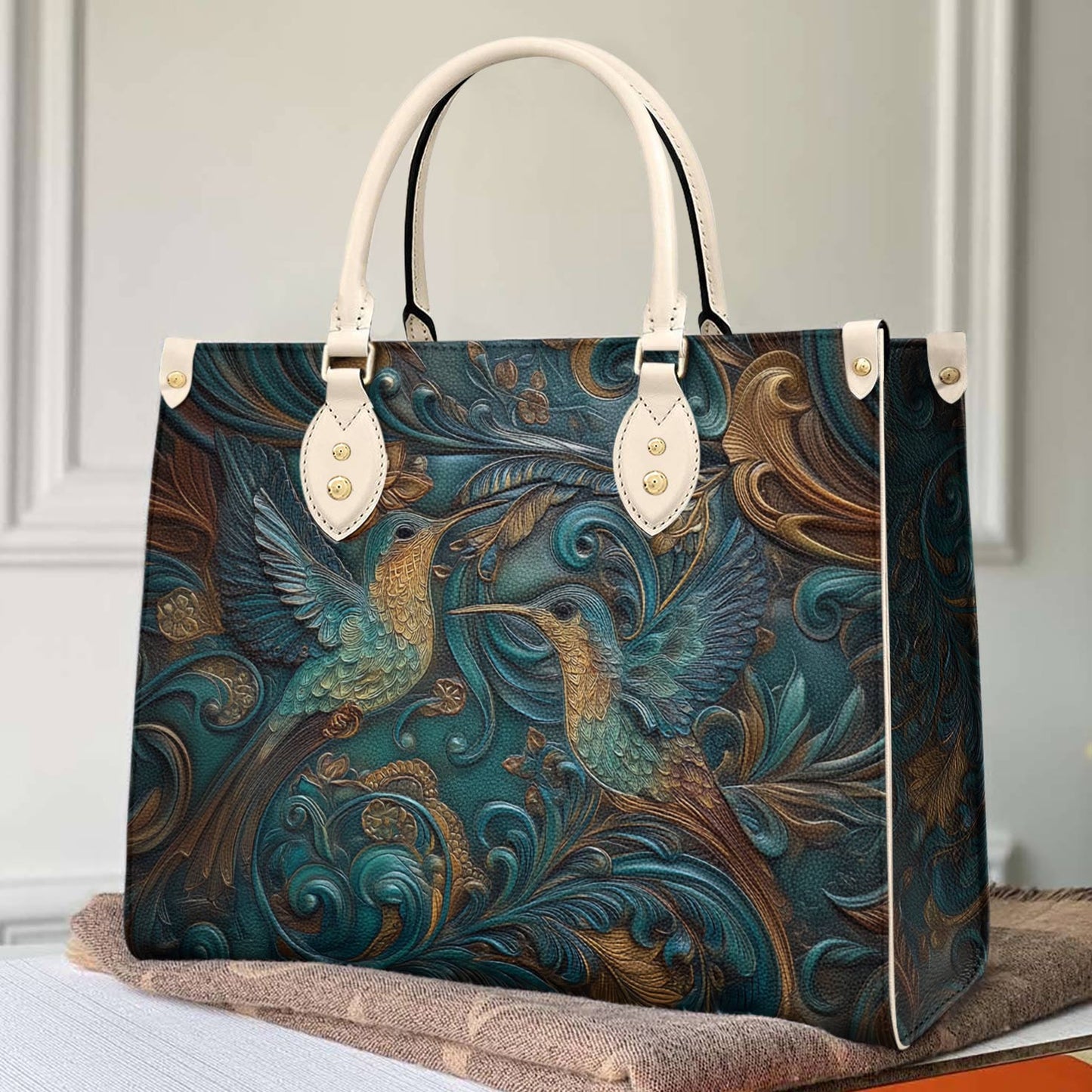 Lorva Hummingbird Leather Bag Garden Serenade