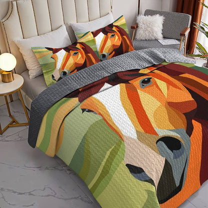 Lorva Horse All Season Quilt 3-Piece Set