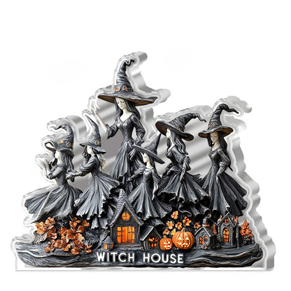 Witch Custom Shaped 2D Print Acrylic Plaque Beautiful Witch House