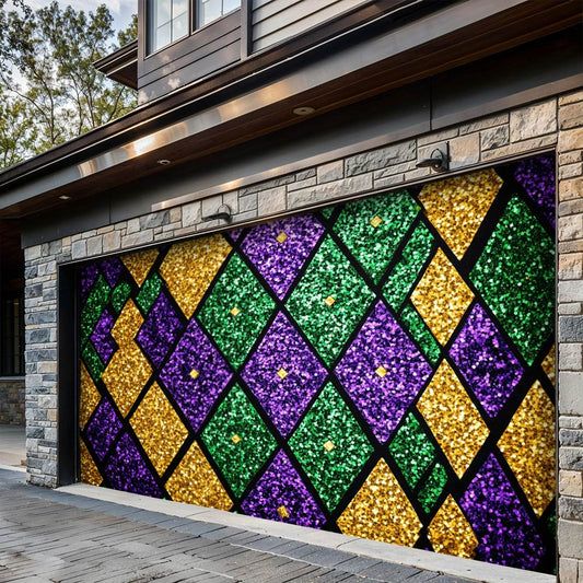Lorva Mardi Gras Garage Door Banner Decoration