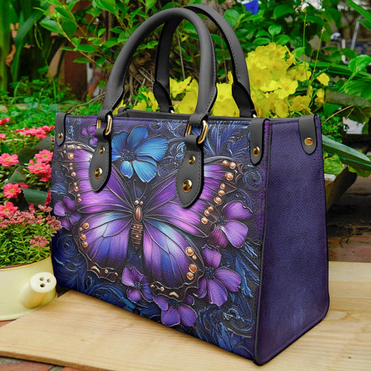Lorva Leather Bag Charming Floral Butterfly