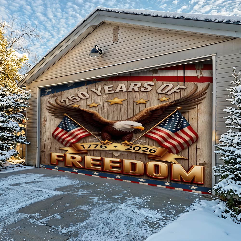 Lorva Garage Door Banner Decoration 250 Years Of Freedom