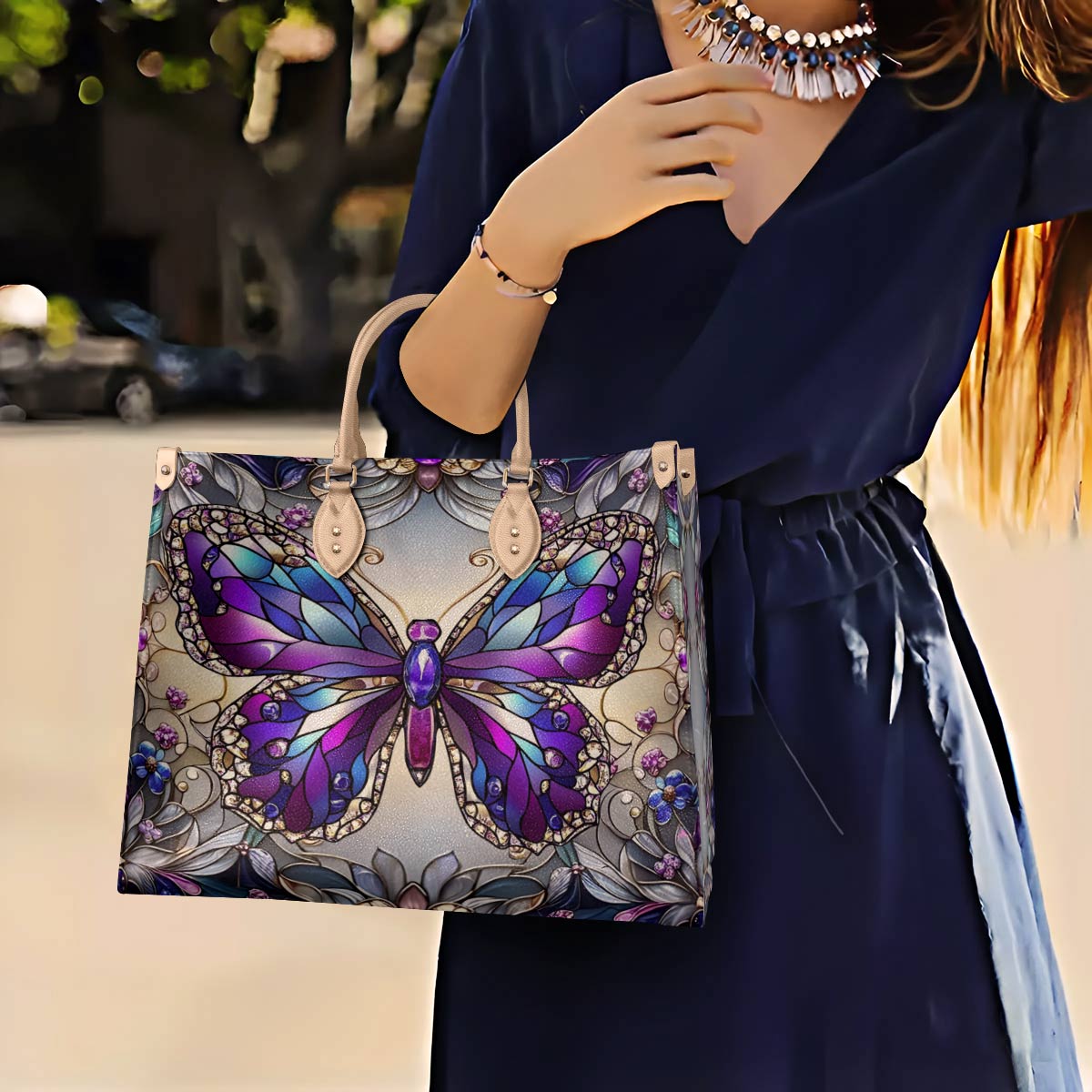 Lorva Leather Bag Mosaic Butterfly