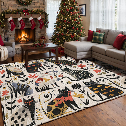 Lorva Area Rug Whimsical Cats